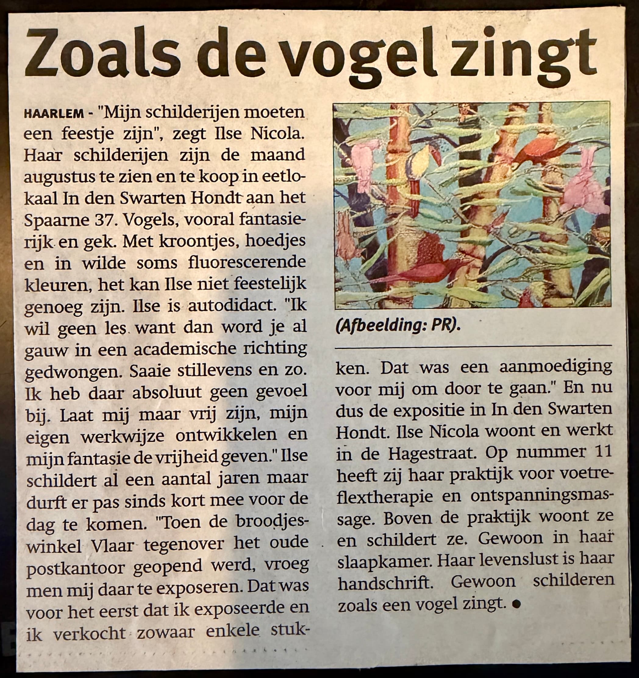 Krantenknipsel: Zoals de vogel zingt