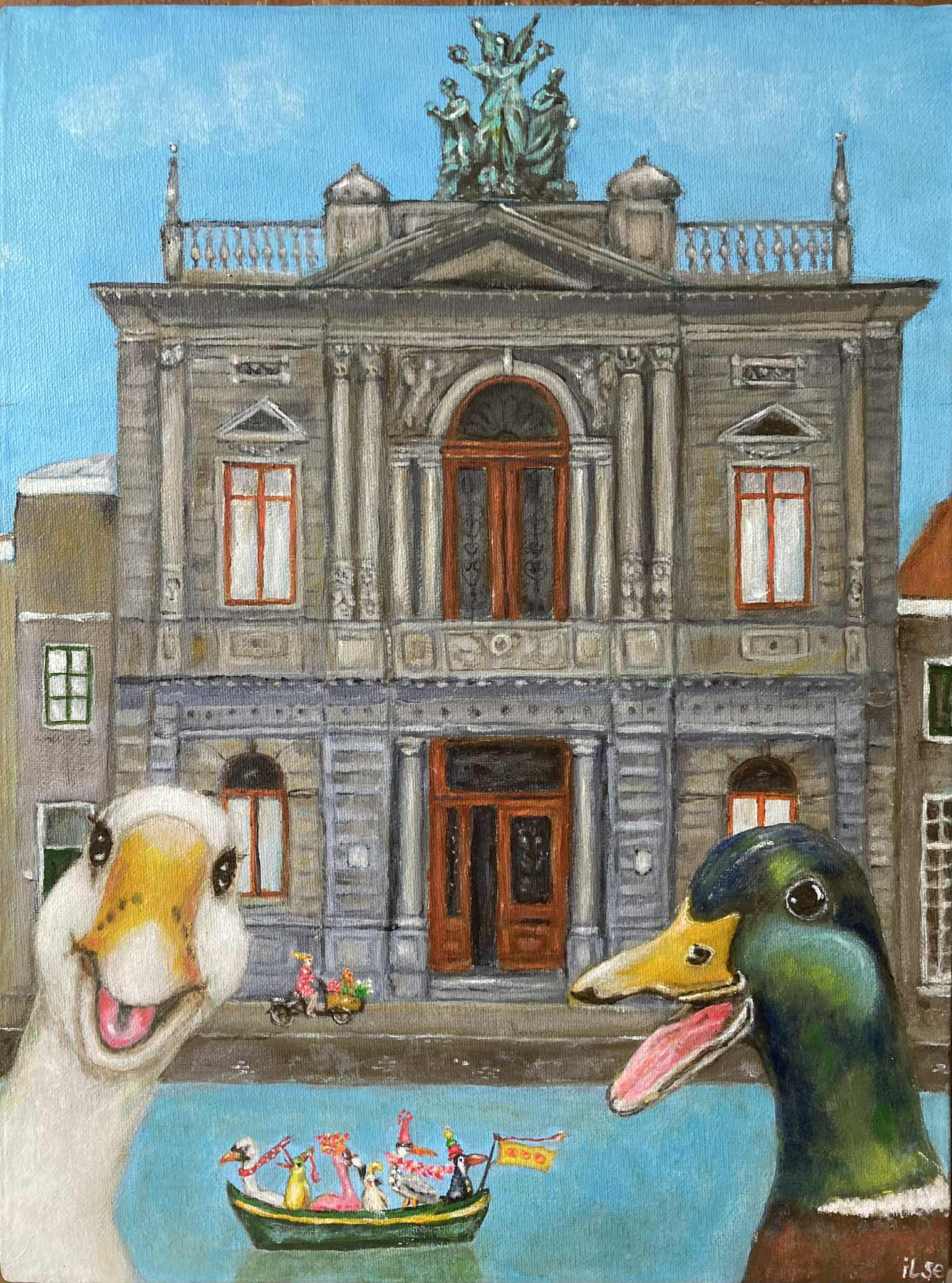 Schilderij: Eendjes bij het Teylers