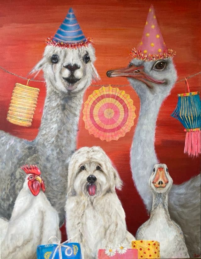 Schilderij: Feestje met vrienden