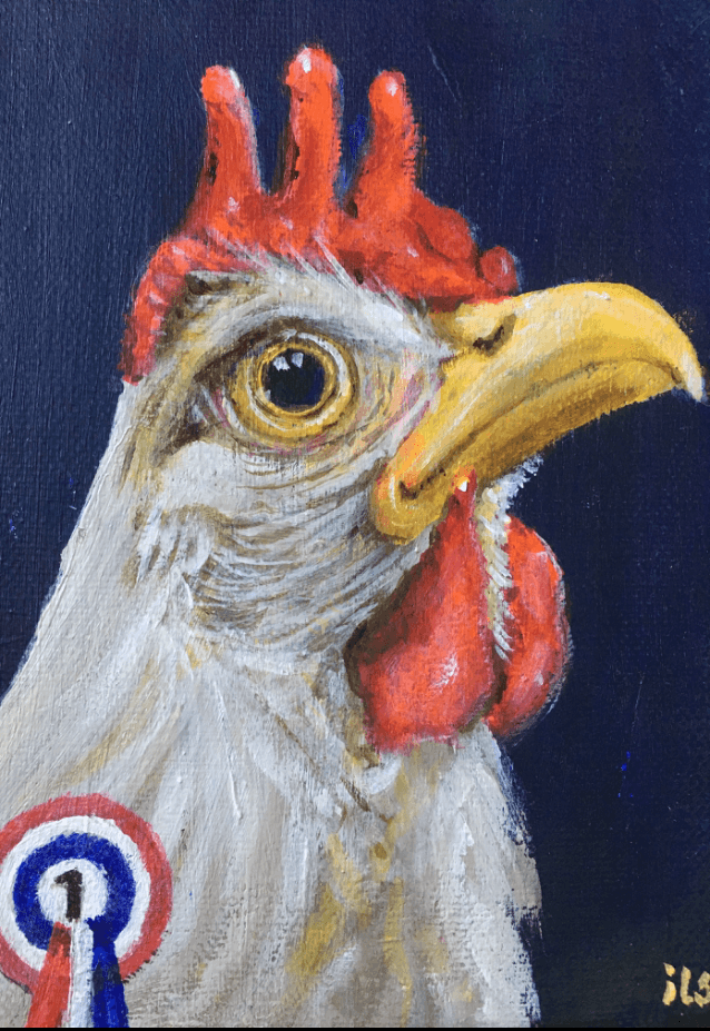 Schilderij: Haan met eerste prijs