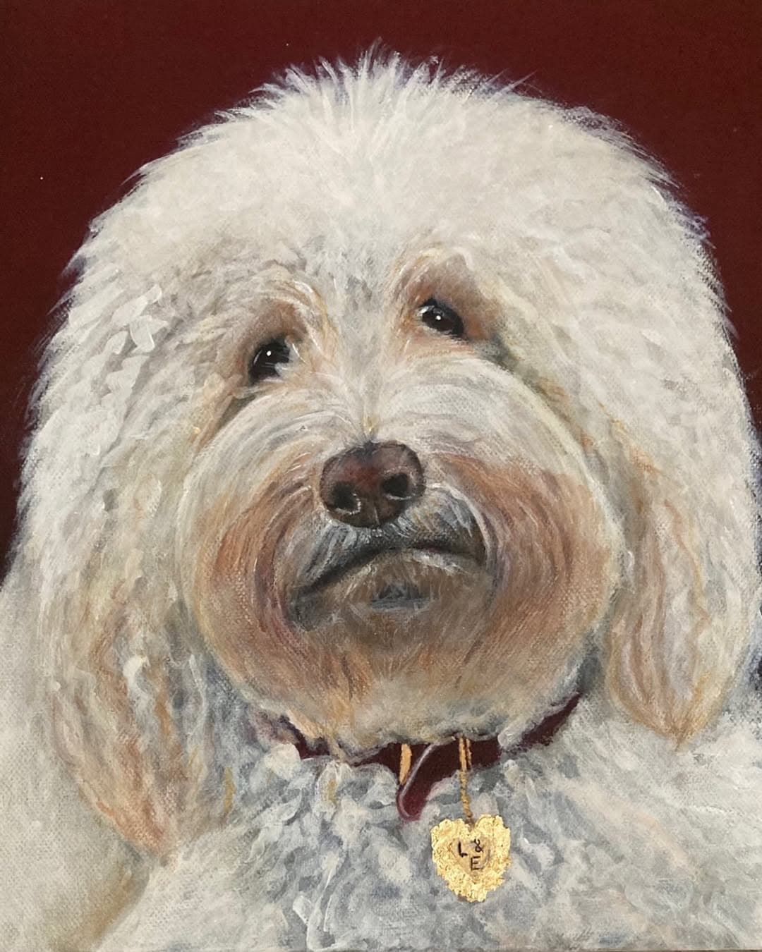 Schilderij: Hond met hartjeshanger