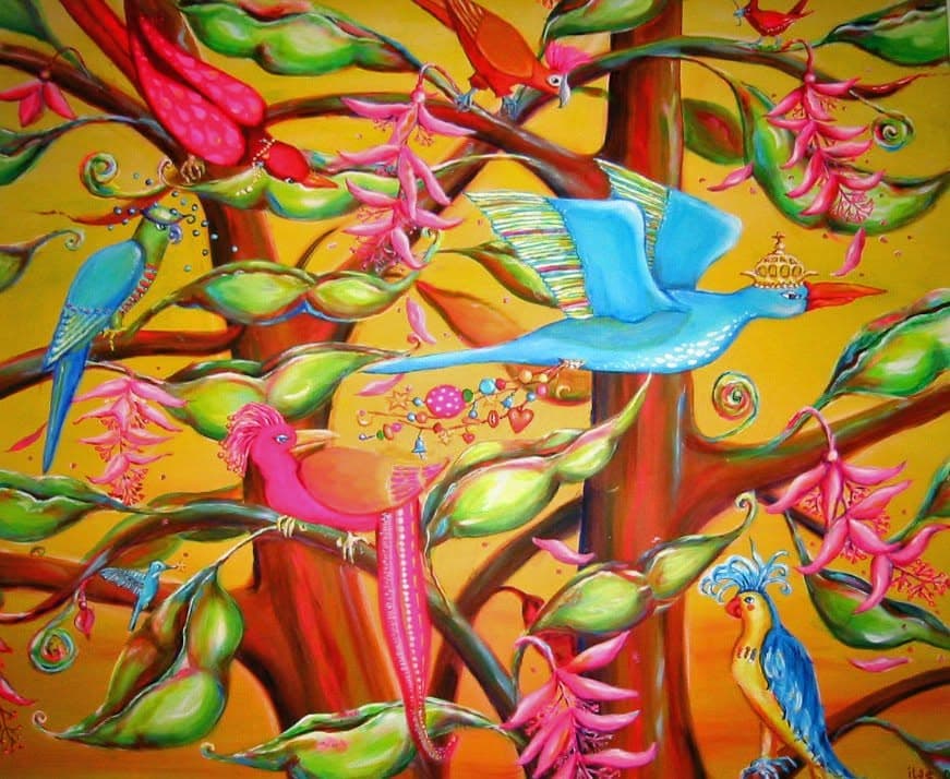 Schilderij: Jungle vol kleur