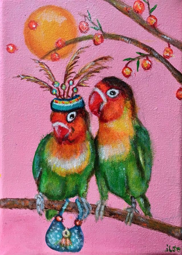 Schilderij: Love birds