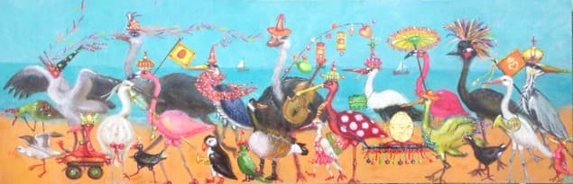 Schilderij: Strandfeest