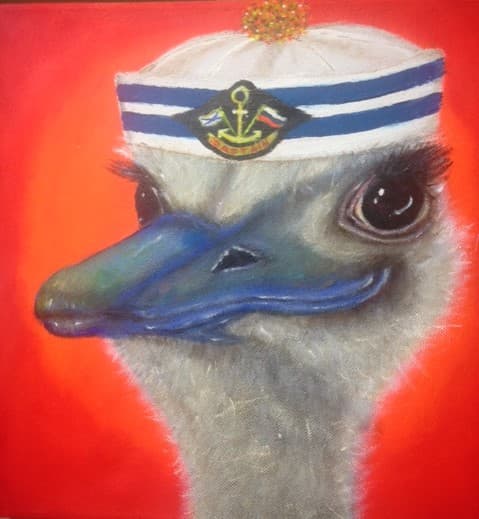 Schilderij: Struisvogel matroos