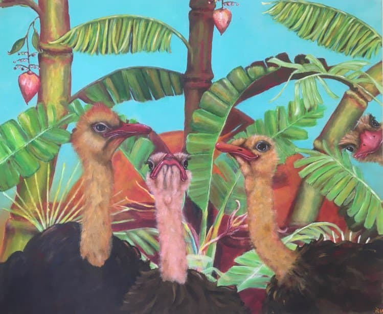 Schilderij: Struisvogels in de jungle