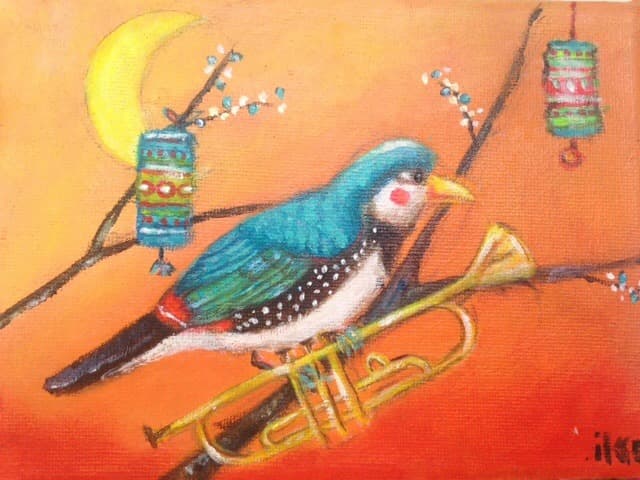 Schilderij: Trompetvink